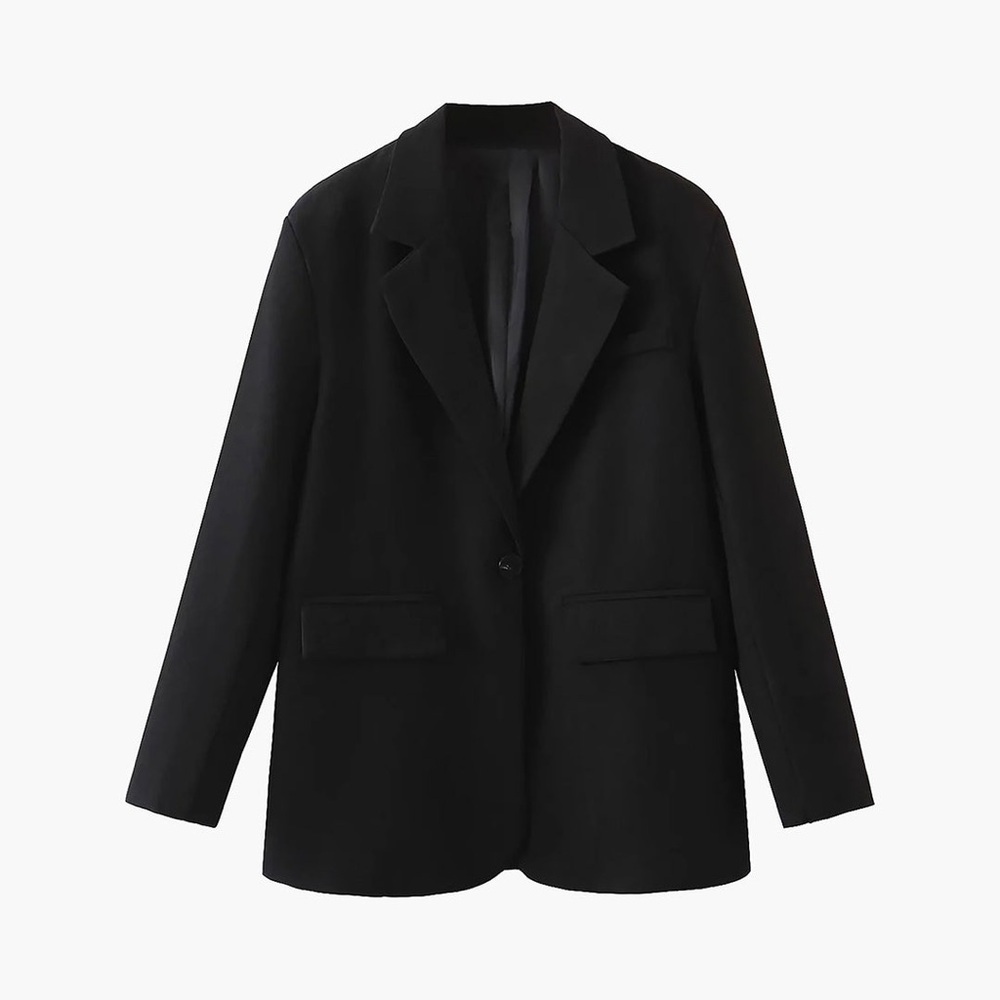 NWOT - Commense Leisure Relaxed Single Breasted Blazer in Black - Size XS - Picture 3 of 9
